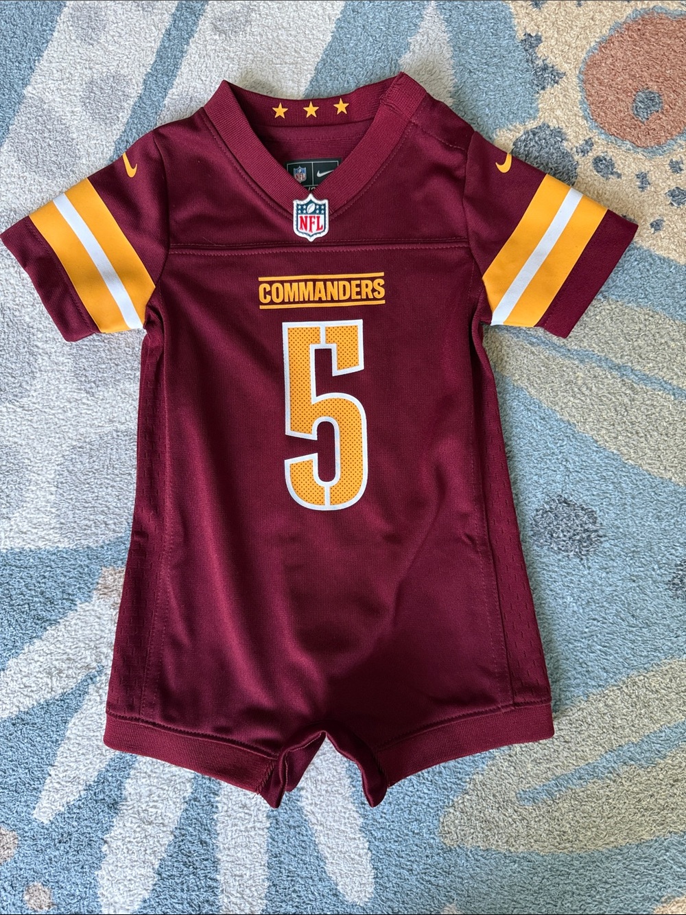 Washington Commanders Infant Jersey Romper - Burgundy & Gold #5